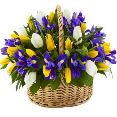 Корзина тюльпанов "Веснушки" 28678
