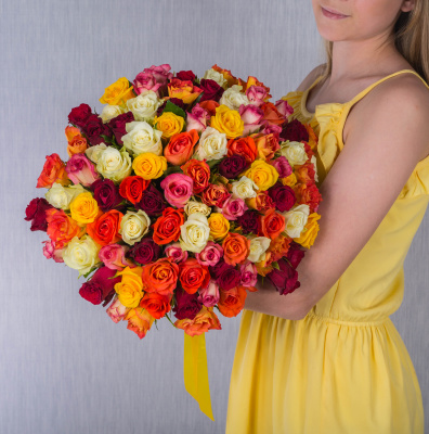 Букет из 101 Розы Кения Микс 7311 Букет из 101 Розы Кения Микс 7311