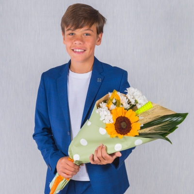 Школьный букет с подсолнухом "Вересковый мед" N 37968