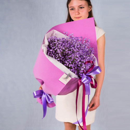 Небольшой букет из цветных гипсофил N 35974