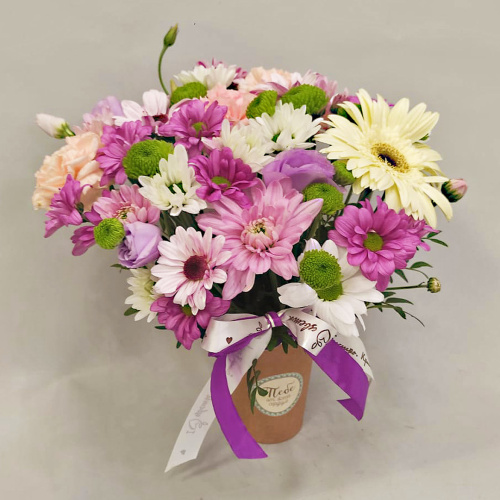 Стаканчик с цветами "Сиреневый закат" N 53036