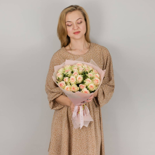 Букет из 25 кенийских светло-розовых роз N 5503