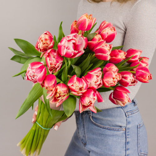Букет из 15 пионовидных тюльпанов Колумбус 46325