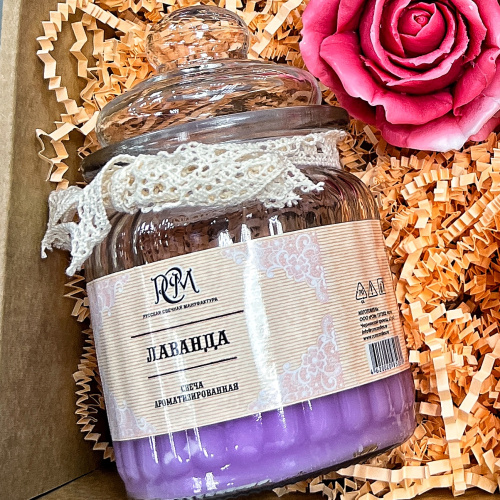 Подарочный набор "Мамин день" с аромасвечой, чай для мамы, шоколад и мыло ручной работы N 46441