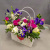 Сумка с живыми цветами "Взрыв эмоций" яркий микс из кустовой хризантемы, розы и ирисов 45000