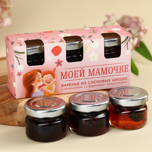 Подарочный набор "Любимой маме" чай, чашка, варенье, прихватка, полотенце N 67451