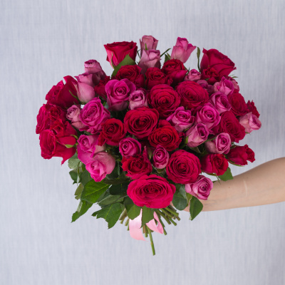 Букет из 51 Розы Кения 35 см Розовый микс 7312-Р Букет из 51 Розы Кения 35 см Розовый микс 7312-Р