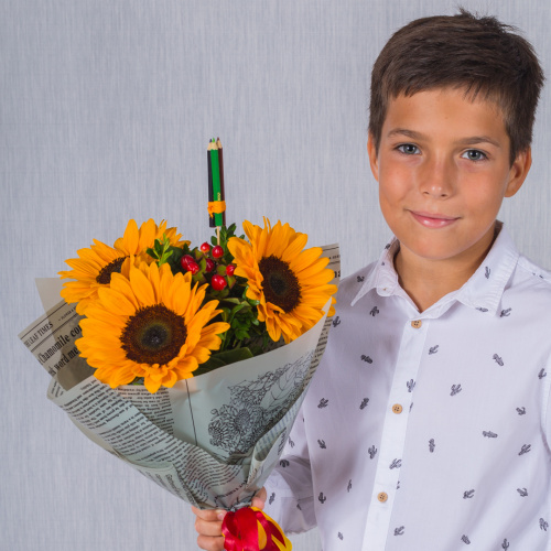 Школьный букет с подсолнухами N 37969