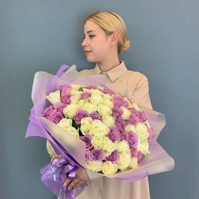 Букет 101 роза Кения в упаковке 29178-БФ Букет 101 роза Кения в упаковке 29178-БФ