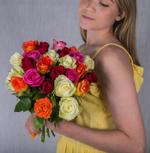 Букет из 25 Роз Кения Микс N 7313