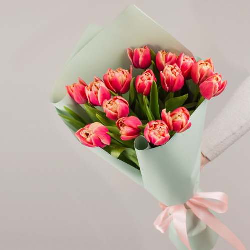 Букет из 15 пионовидных тюльпанов Колумбус 46326