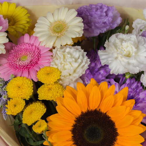 Букет в школу с подсолнухом "До свиданья, лето!" N 38164