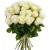 Букет из 25 Белых роз 60см N 7304