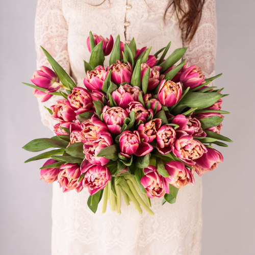 Букет из 51 пионовидного тюльпана Колумбус 46174