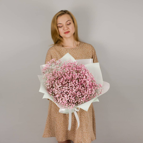 Букет из розовых гипсофил N 50459