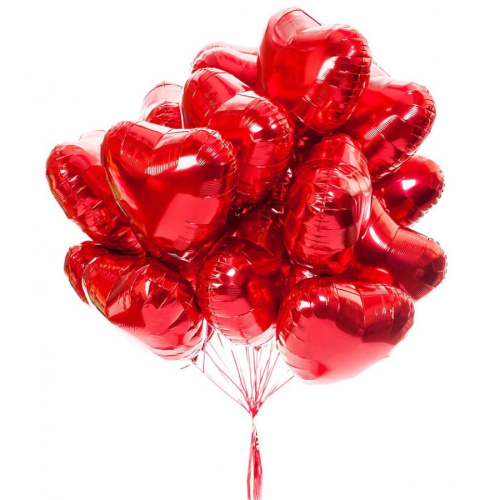 Шар сердце красное с гелием