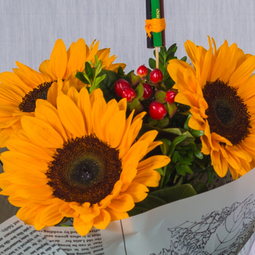 Школьный букет с подсолнухами N 37969