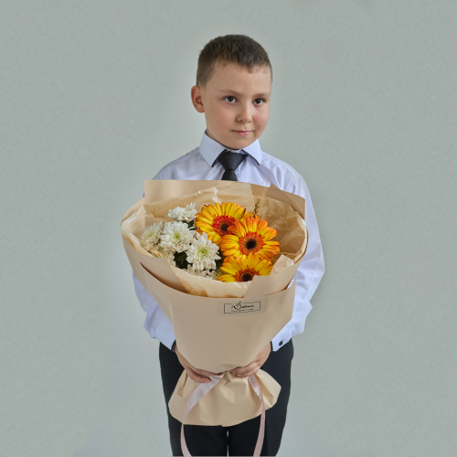 Букет из гербер и хризантем N 84338