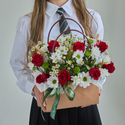 Сумка с хризантемой и розами Кения N 84590