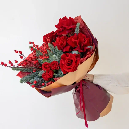 Букет "Французский поцелуй" из красных роз N91396