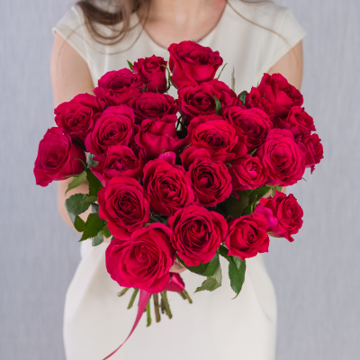 Букет из 25 Роз Кения Розовый микс 7313-Р Букет из 25 Роз Кения Розовый микс 7313-Р