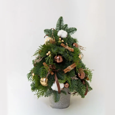 Композиция Ёлка "Ароматная" в металлическом кашпо N91153
