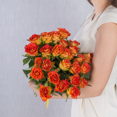 Букет из 25 Роз Кения Оранжевый микс 7313-Ор Букет из 25 Роз Кения Оранжевый микс 7313-Ор